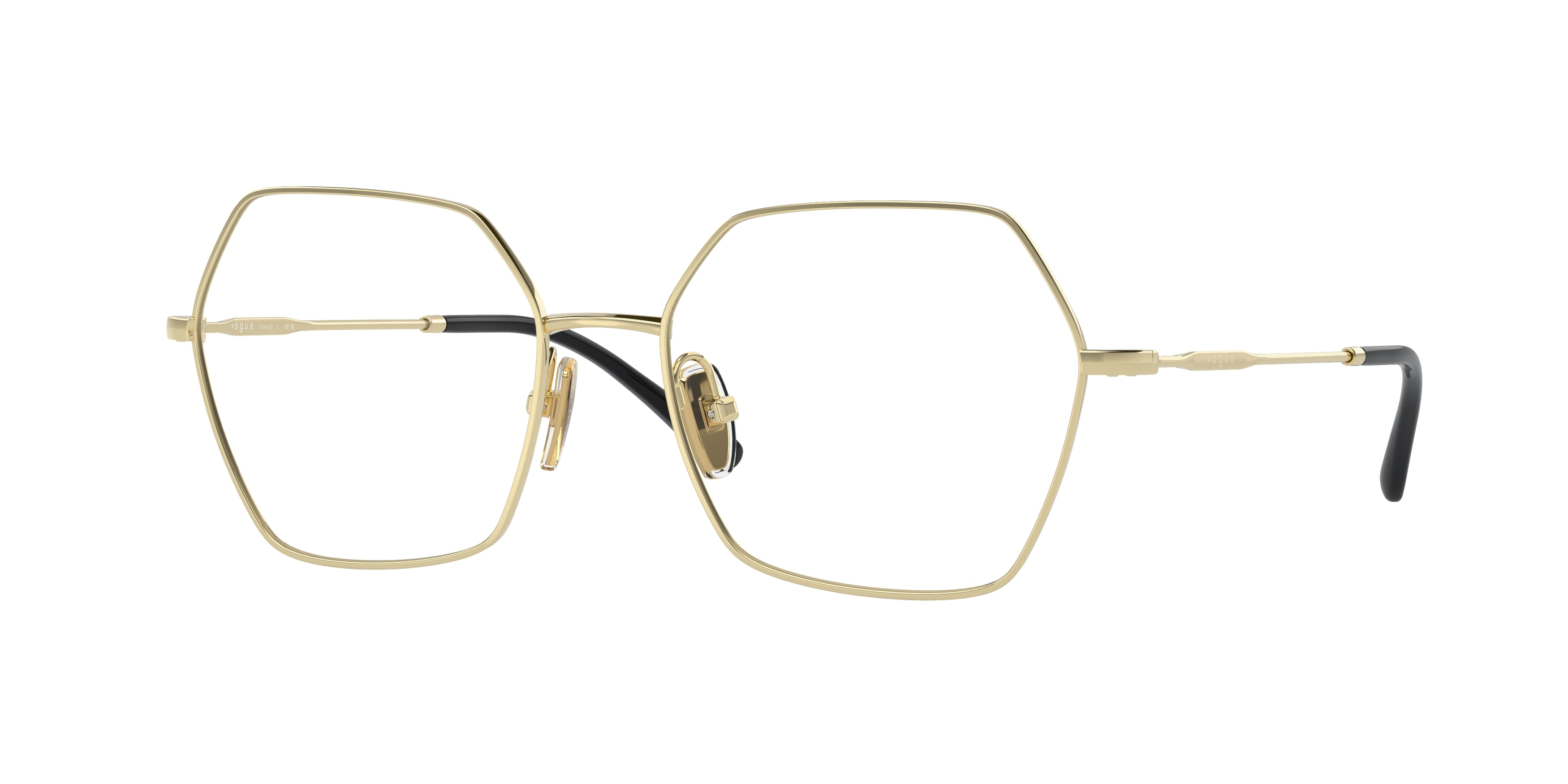 Vogue Eyewear Damen VO4297T 5191 Optische Fassungen Titan Gold Transparent Geometrisch Normal-image